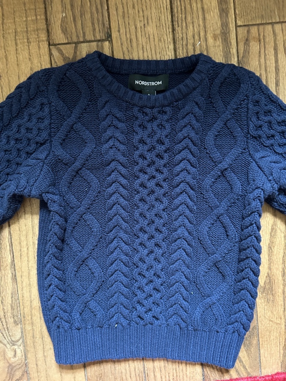 Nordstrom boys Deep Navy Cable-Knit Crewneck Sweater